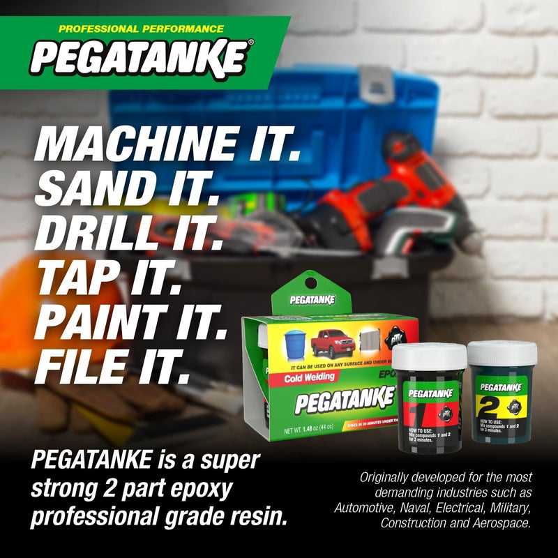 PEGATANKE - Black 2 Part Epoxy Resin & Cold Weld Adhesive | High Strength Liquid Metal Glue for Fuel Tanks & General Repair | High Temperature Epoxy for Cold Welding Waterproof Bonds (1.48 oz) - Image 4